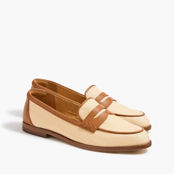 J. Crew Woven Loafers in Natural Raffia 6.5 - Picture 1 of 11